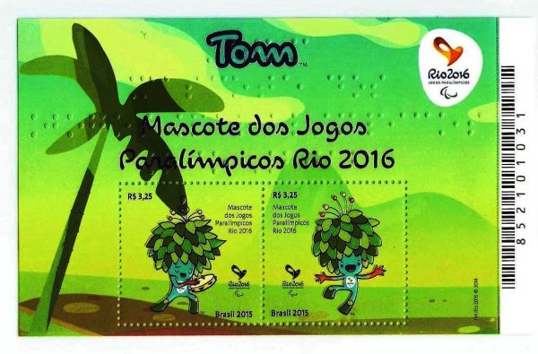 B188 - Mascote dos Jogos Paralimpicos - Rio 2016 - Tom - 2015 - MINT
