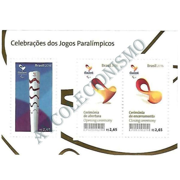 B195- Celebrações dos Jogos Paralímpicos - Cerimônia de abertura e encerramento - 2016 - MINT