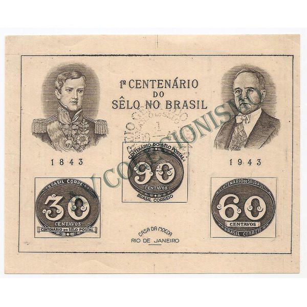 B007 - Centenario do Selo Brasileiro - 1943  - CPD