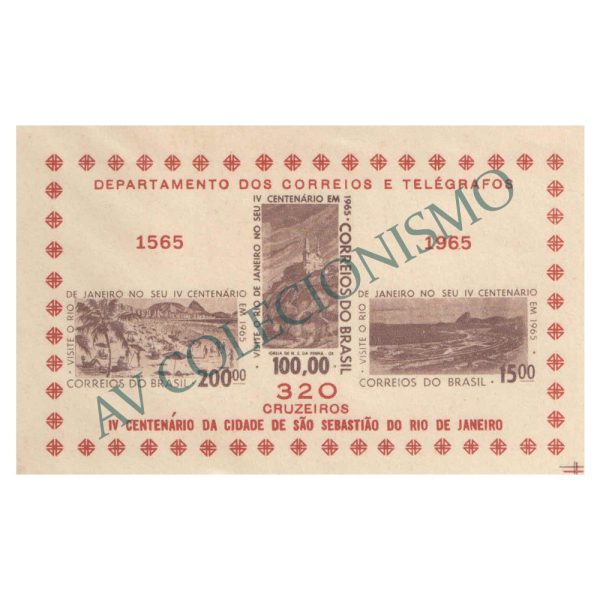 B017 - Bloco 4o Centenário do Rio de Janeiro - 1965 - MINT