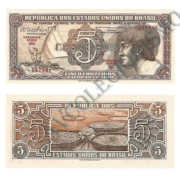 C112 - 5 Cruzeiros - Índio - Série 091 - 1962 - FE