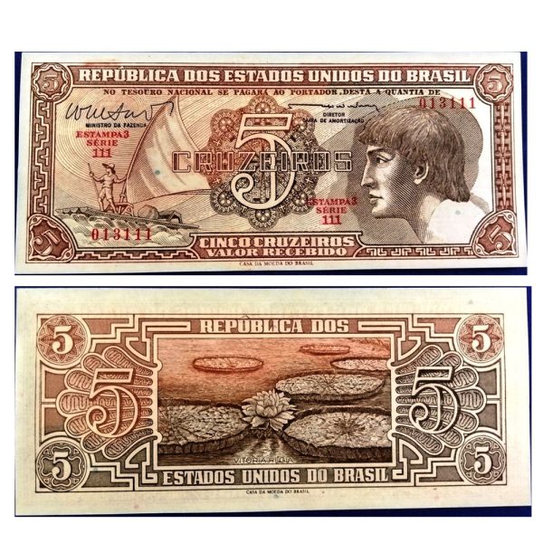 C112 - 5 Cruzeiros - Índio - Serie 111 - Ultima Serie - 1962 - FE