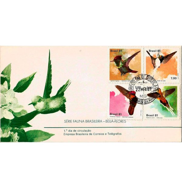 FDC221CPD - Série Fauna Brasileira - Beija-flores - 1981