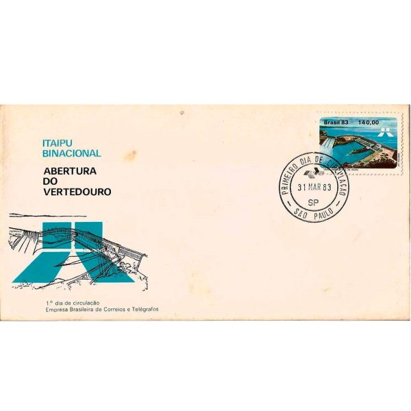 FDC280CPD - Itaipu Binacional - Abertura do Vertedouro - 1983