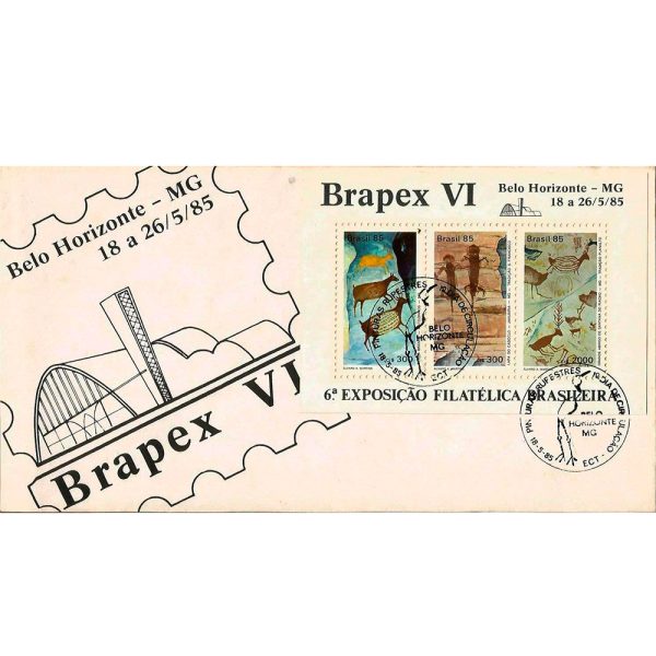 FDC362 - Brapex VI - 6º Exposição Filatélica Brasileira - 1985