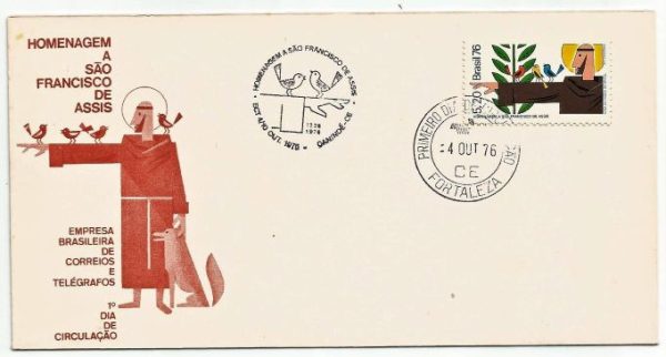 FDC105CPD/CBC - Homenagem a São Francisco de Assis - 1976