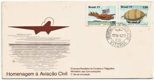 FDC135CPD - Homenagem à Aviação Civil - 1977
