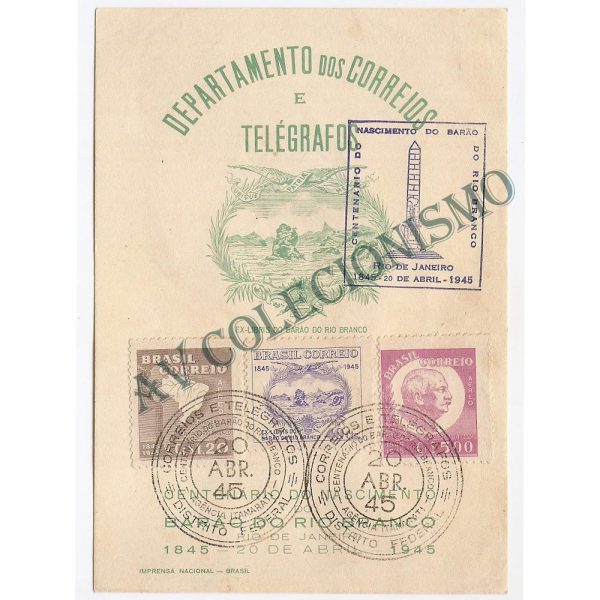 FO-01 - Centenário do Barão do Rio Branco - 1945