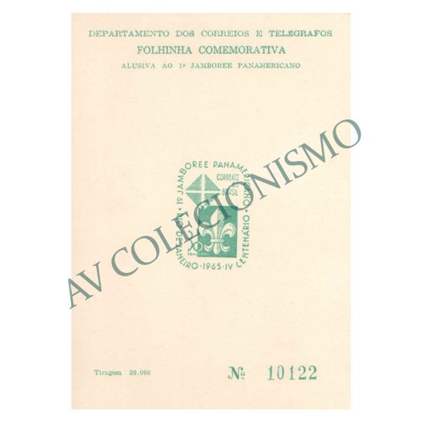 FO-21 - 1o Jamboree e Panamericano Rio de Janeiro - Escotismo - 1965