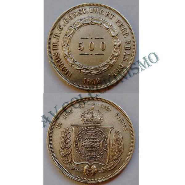 MPR 592 - Moeda 500 réis - Prata - 1859 - SOB