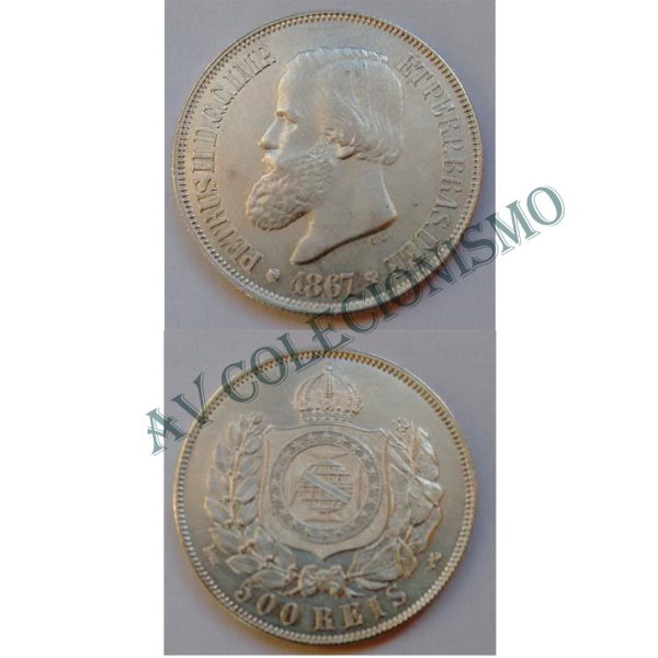 MPR 630 - Moeda 500 réis - Prata - 1867 - SOB