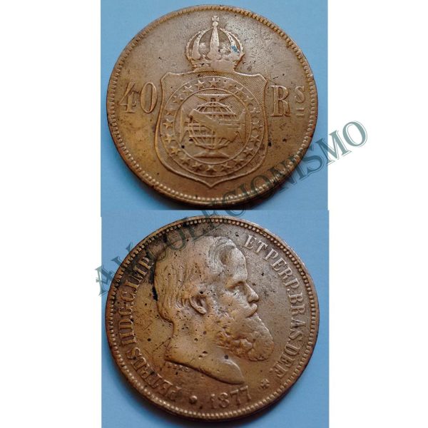 MBZ 794 - Moeda 40 Réis - Bronze - 1877 - MBC
