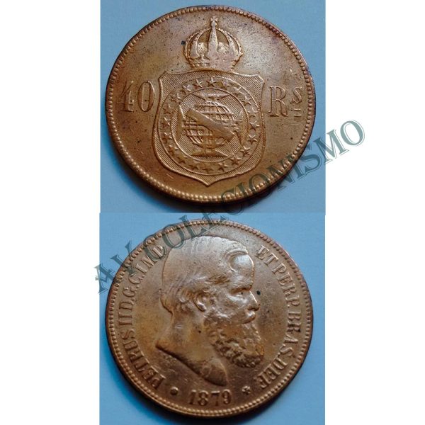 MBZ 796 - Moeda 40 Réis - Bronze - 1879 - MBC