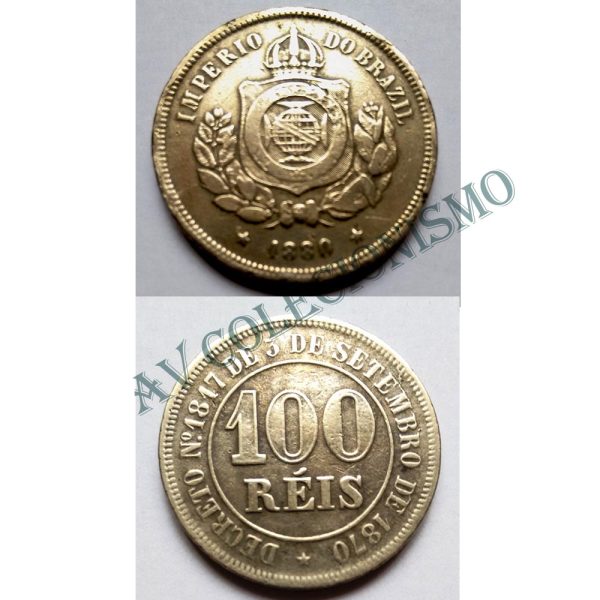 MNI 013 - Moeda 100 réis - Niquel - 1880 -  MBC