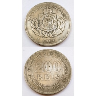 MNI 031 - Moeda 200 réis - Níquel - 1884 - MBC