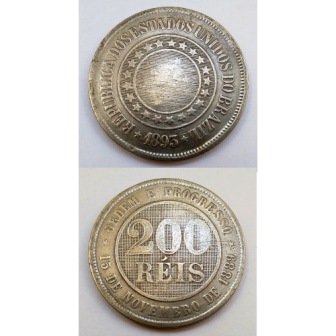 MNI 037- Moeda 200 réis - Níquel - 1893 - MBC