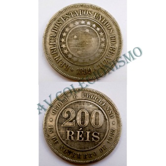 MNI 043 - Moeda 200 réis - Níquel - 1899 - MBC