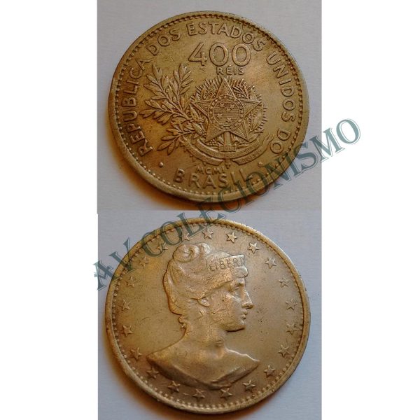 MNI 056 - Moeda 400 réis - Níquel - 1901 - MCMI - MBC