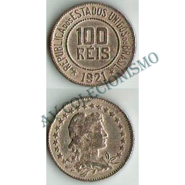 MNI 076 - Moeda 100 réis - Níquel - 1921 - MBC