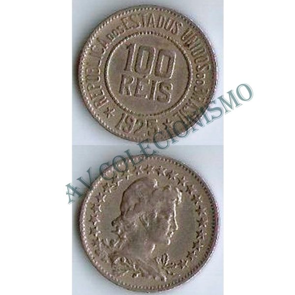 MNI 080 - Moeda 100 réis - Níquel - 1925 - MBC