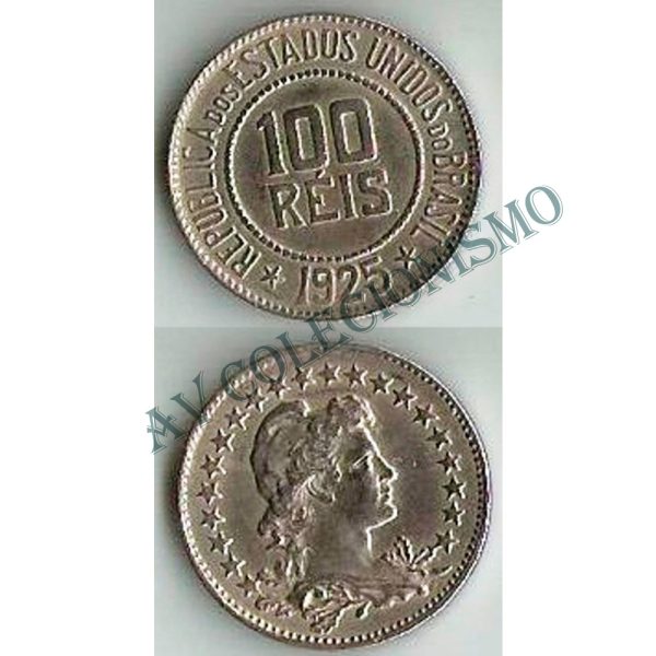 MNI 080 - Moeda 100 réis - Níquel - 1925 - SOB