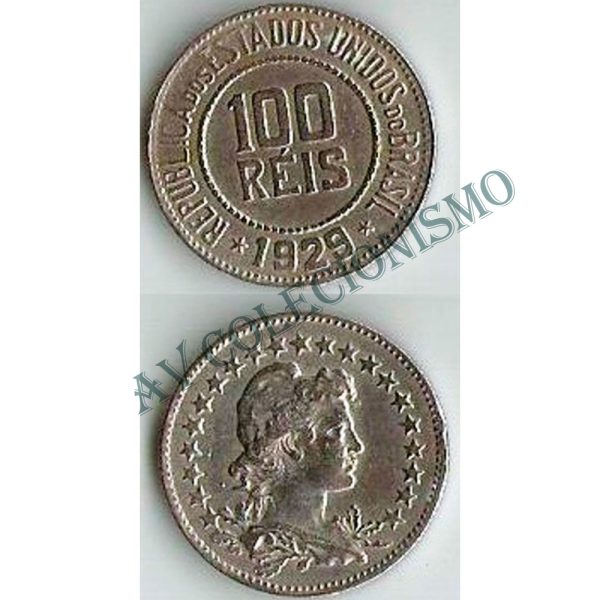 MNI 084 - Moeda 100 réis - Níquel - 1929 - SOB