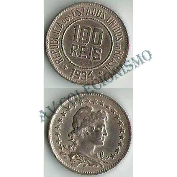 MNI 089 - Moeda 100 réis - Níquel - 1934 - SOB