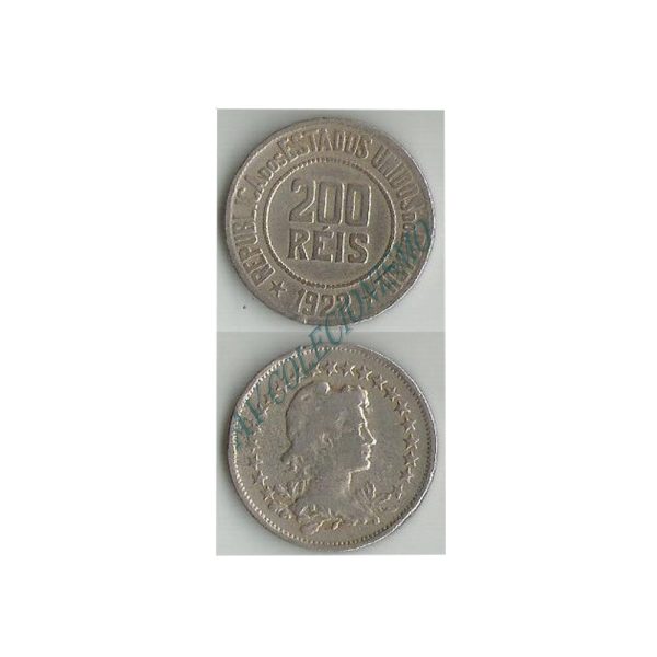 MNI 095 - Moeda 200 réis - Níquel - 1922 - MBC