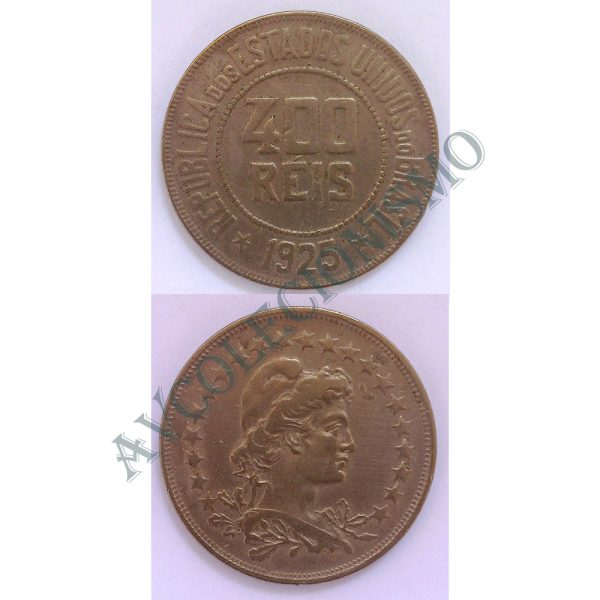 MNI 115 - Moeda 400 réis - Níquel - 1925 - MBC
