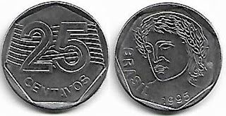 MRS 451 - Moeda - 25 Centavos - 1995 - SOB