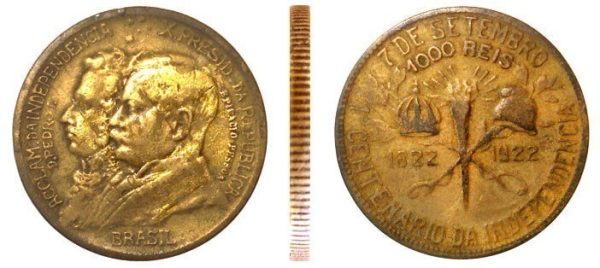 MVM 123 - Moeda 1000 réis - Bronze/Aluminio - 1922 - SOB
