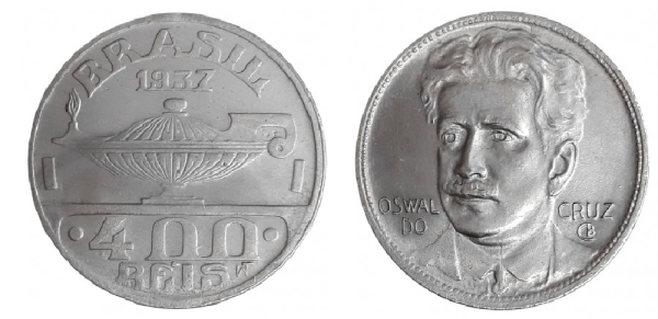 MVM 150 - Moeda 400 Reis - Cupro-Niquel - 1937 -  Oswaldo Cruz - SOB