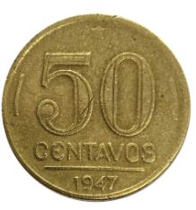 MVM 196 - Moeda 50 centavos - Bronze-Alumínio - 1947 - Getúlio Vargas - SOB