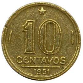 MVM 201 - Moeda 10 centavos - Bronze-Alumínio - 1951 - José Bonifácio de Andrada e Silva - SOB