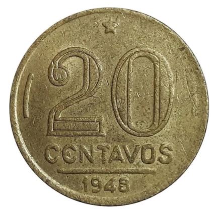 MVM 206 - Moeda 20 centavos - Bronze-Alumínio - 1948 - Ruy Barbosa - SOB