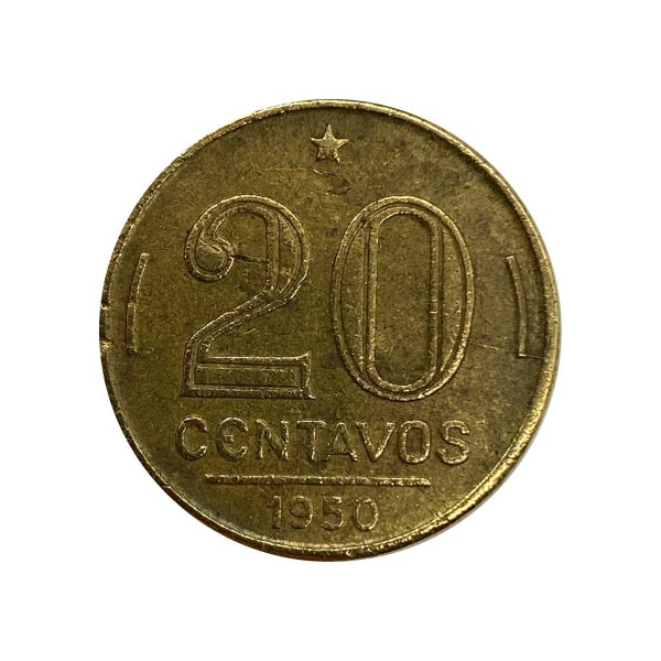 MVM 208 - Moeda 20 centavos - Bronze-Alumínio - 1950 - Ruy Barbosa - SOB