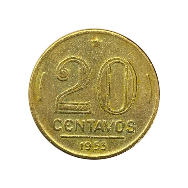 MVM 211 - Moeda 20 centavos - Bronze-Alumínio - 1953 - Ruy Barbosa - SOB