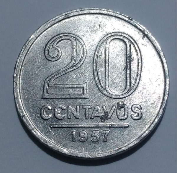 MVM 264 - Moeda 20 centavos - Alumínio - 1957 - SOB