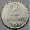 MVM 291 - Moeda 2 Centavos - Aço inoxidável - 1969 - SOB
