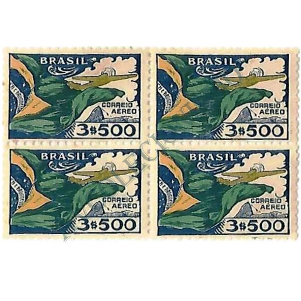 QA0034 - 3$500 - Bandeira Nacional -  FILIGRANA "N" - 1933