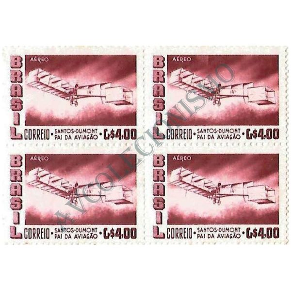QA0082 - Santos Dumont - Cr$4,00 - 14 Bis solferino - 1956 - MINT