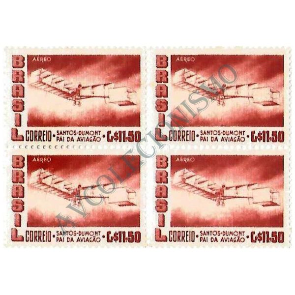 QA0084 - Santos Dumont - Cr$11,50 - 14 Bis tijolo - 1956 - MINT