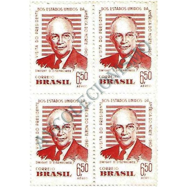 QA0091 - Visita do presidente dos E.U.A. Dwight D. Eisenhower - 1960 - MINT