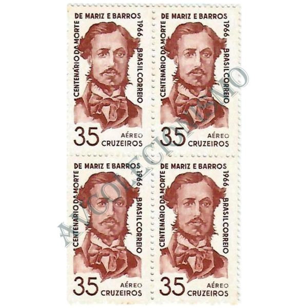 QA0109 - 100 anos da morte do Almirante Mariz e Barros - 1966 - MINT