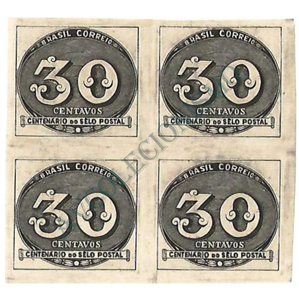 QC0180 - Centenário do Selo Brasileiro - Filigrana "Q" - 1943