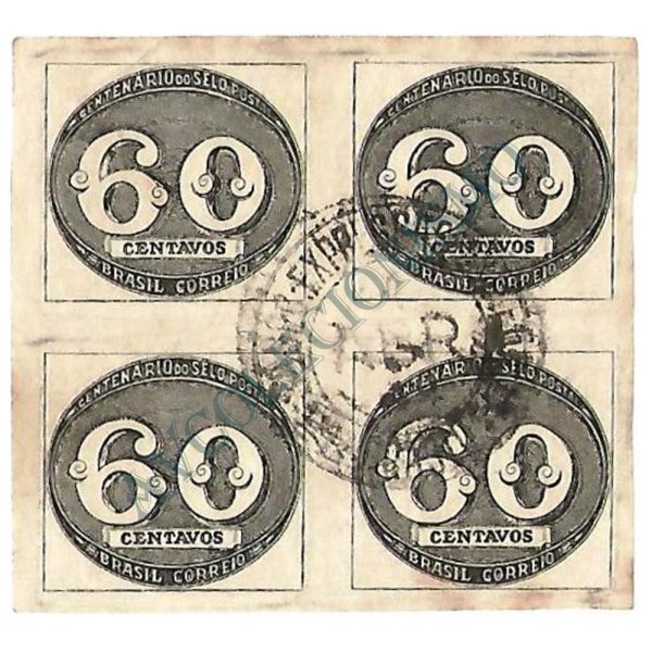 QC0181US - Centenário do Selo Brasileiro - Filigrana "Q" - 1943 - Circulado