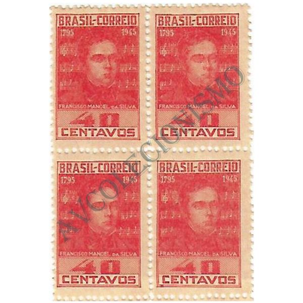 QC0204 - 150 Anos do nascimento de Francisco Manoel da Silva, Autor da Música do Hino Nacional - 1945 - MINT