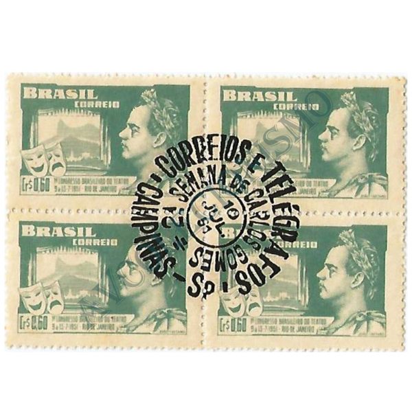 QC0265CBC - 1º Congresso Brasileiro de Teatro - RJ - João Caetano dos Santos - Ator - 1951 - CBC