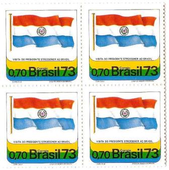 QC0777 - Visita do presidente General Alfredo Stroessner, do Paraguai - 1973 - MINT