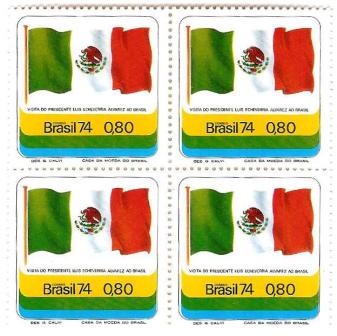 QC0852 - Visita do Presidente do México, Luis Echeverria Alvarez - 1974 - MINT